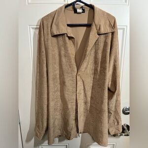 2/$30 Vintage Y.M.L.A. Tan Button-Up Shirt Made in USA Size XL